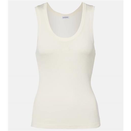 Loewe tank top anagram in maglia di seta a coste