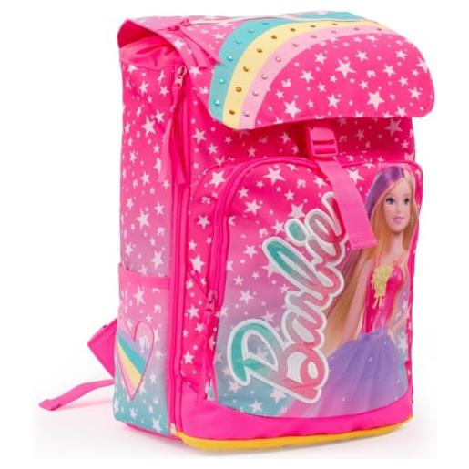 Giochi Preziosi barbie - zaino estensibile con schienale comfort back, tasca frontale e interna, maniglia, spallacci imbottiti dim. 29 x 40 x 13 (+9) cm. Litri 15/25