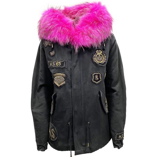 As65 canvas embellished parka jacket
