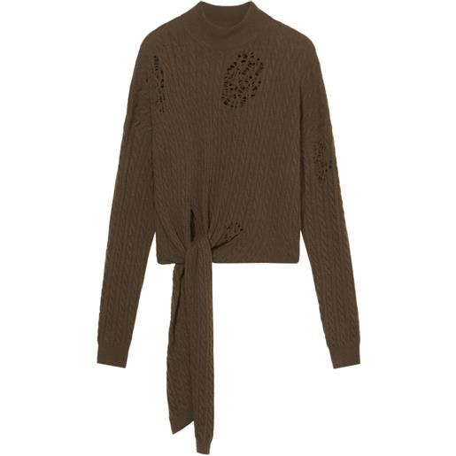 Blumarine maglione con nodo - verde