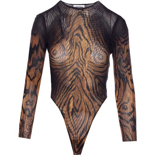 Jean Paul Gaultier body con stampa - nero