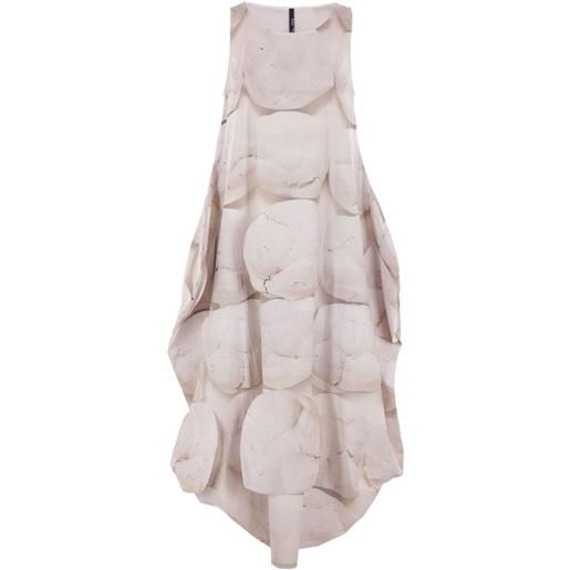 Maria Calderara abito smanicato con stampa - toni neutri