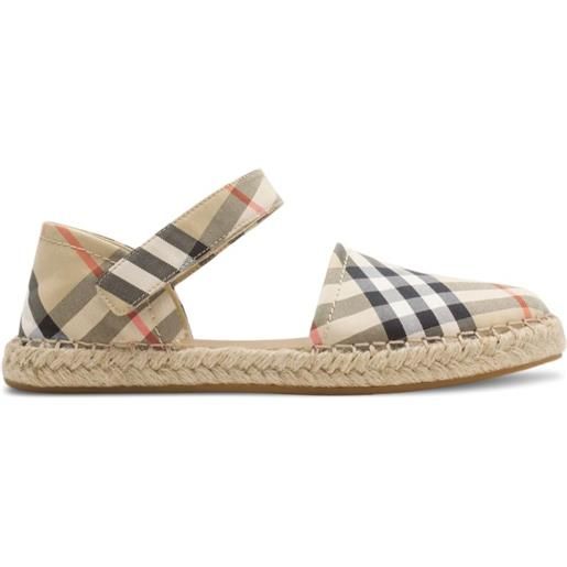 Burberry Kids espadrilles a quadri - toni neutri