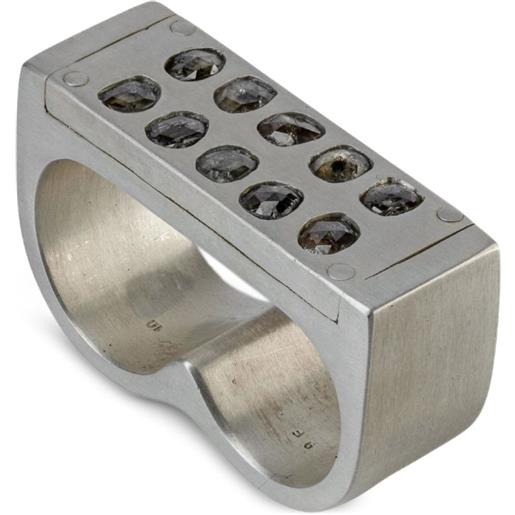 Parts of Four anello plate double - argento