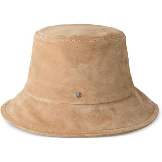 Maison Michel cappello bucket in pelle scamosciata - marrone