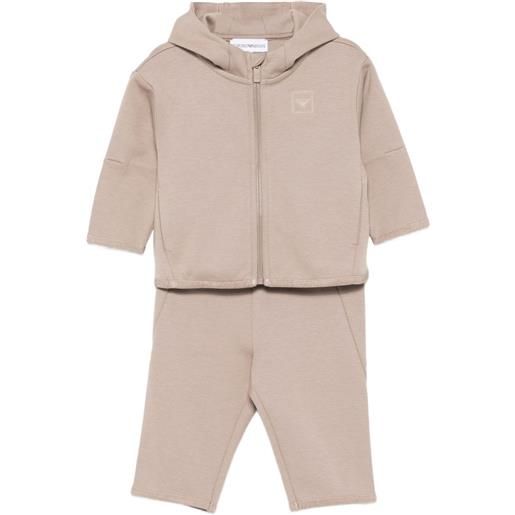 Emporio Armani Kids pantaloni con cappuccio - marrone