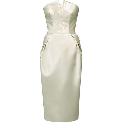 Maison Margiela abito midi in raso - verde