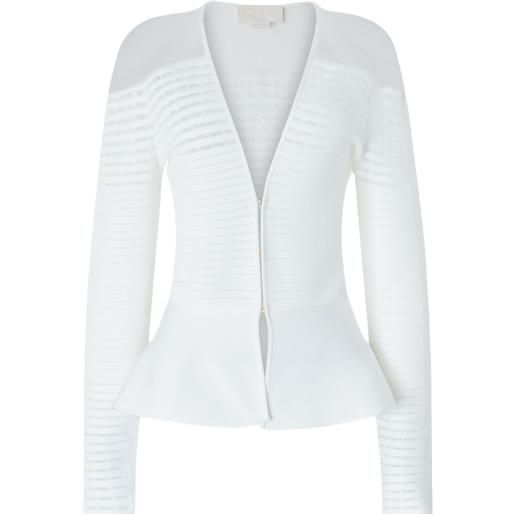 Genny cardigan con peplum - bianco