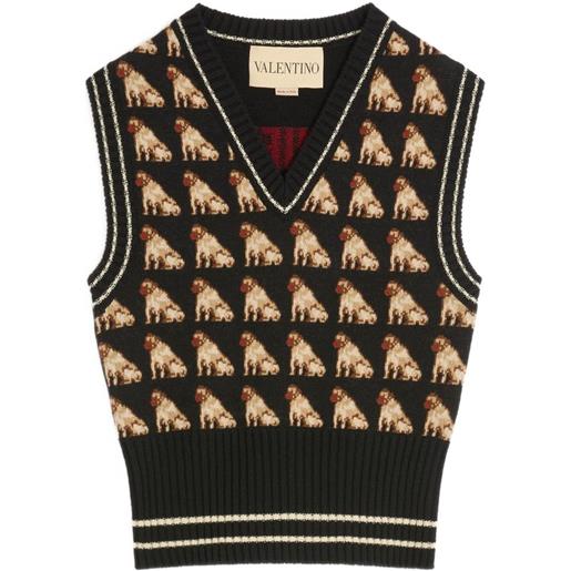 Valentino Garavani gilet petit charles jacquard - nero