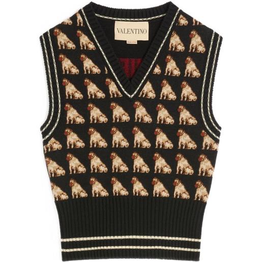 Valentino Garavani gilet petit charles jacquard - nero