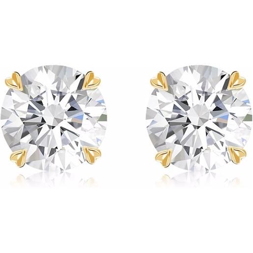 Pragnell orecchini a bottone windsor in oro giallo 18 carati con diamanti 1,80 carati