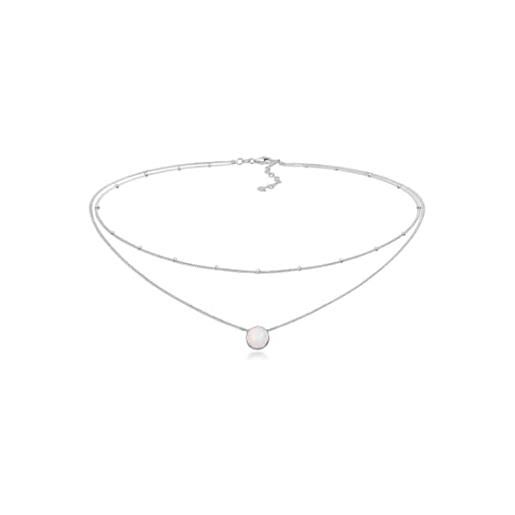 Collana Con Ciondolo In Opale Blu Sintetico Philip Jones – Gioiello Placcato Argento, Eleganza Quotidiana