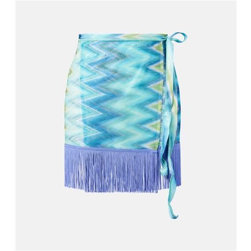 Missoni gonna a portafoglio a zig-zag con frange