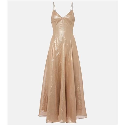 Brunello Cucinelli abito lungo monili in organza di cotone