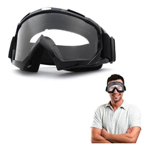 BNOYONERAS occhiali da sci, occhiali da moto, occhiali antivento, occhiali di protezione uv, occhiali da neve, maschera da sci, occhiali da esterno per sport invernali, sci, moto, escursionismo (trasparente)