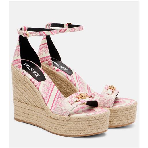 Versace espadrillas medusa '95 in pelle con zeppa
