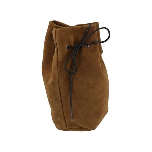Duyeuau marsupio vintage portatile con cintura medievale con coulisse borsa cosplay dadi borsa in pelle scamosciata portamonete marsupio