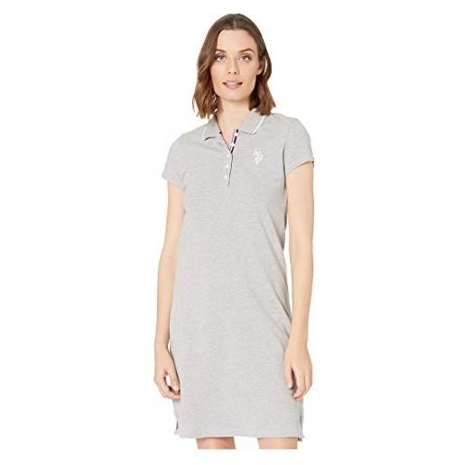 U.S. Polo Assn. solid polo dress heather grey md