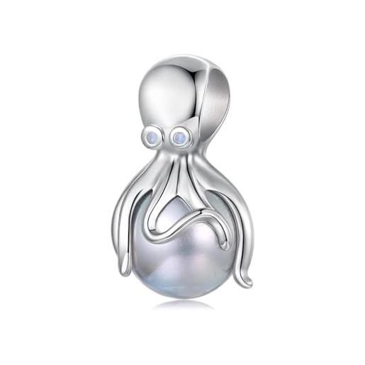 Annmors Ciondolo In Argento 925 Per Bracciale E Collana – Vetro Murano, Foro 5mm, Ipoallergenico, Regalo Per Lei
