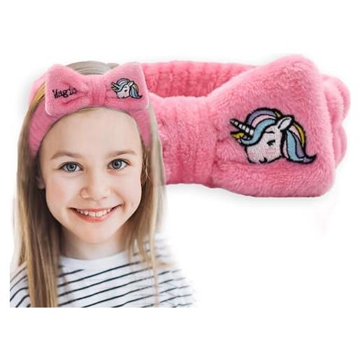 Mevsim Store fascia per capelli unicorno - con lettere carine e larghe per donne e bambine - turbante omg elasticizzato in pile idea regalo make-up - donne e bambini