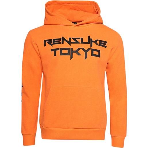 RENSUKE TOKYO felpa in cotone con logo e cappuccio - arancione
