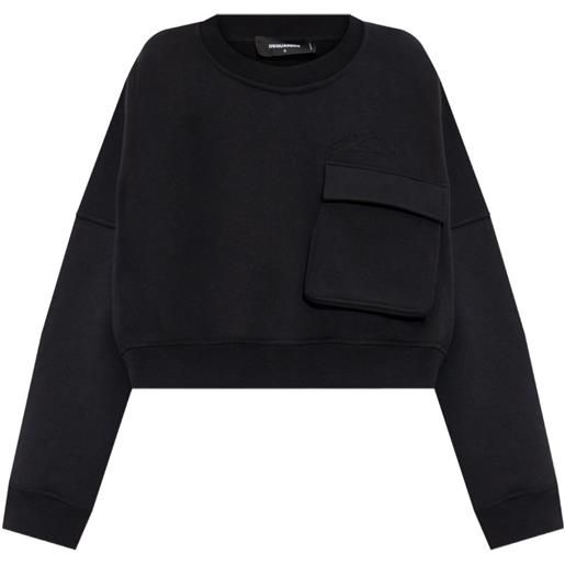 DSQUARED2 felpa con tasche con patta - nero