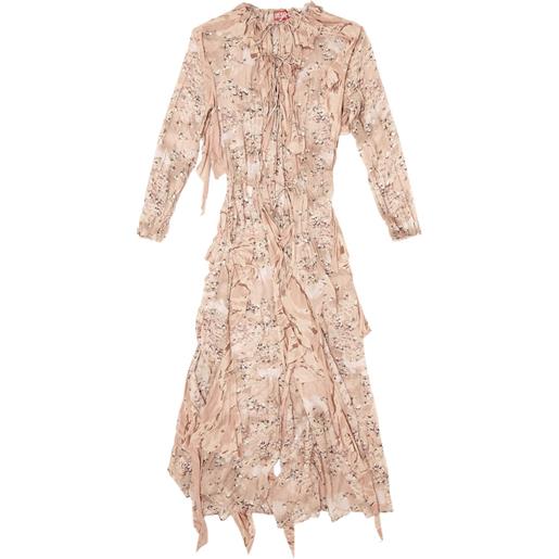 Diesel abito lungo con stampa d-azzling-r1 - rosa