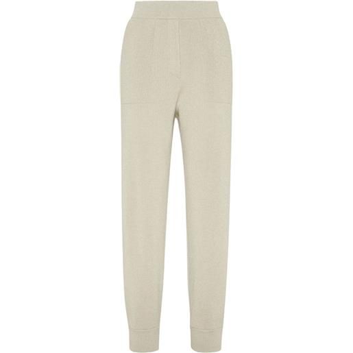 Brunello Cucinelli joggers a coste - toni neutri