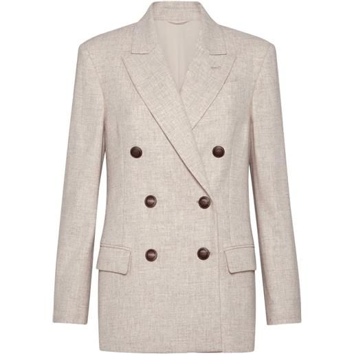 Brunello Cucinelli blazer in twill di flanella - toni neutri