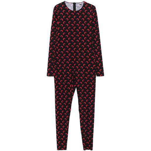 Marine Serre tuta intera con stampa - nero