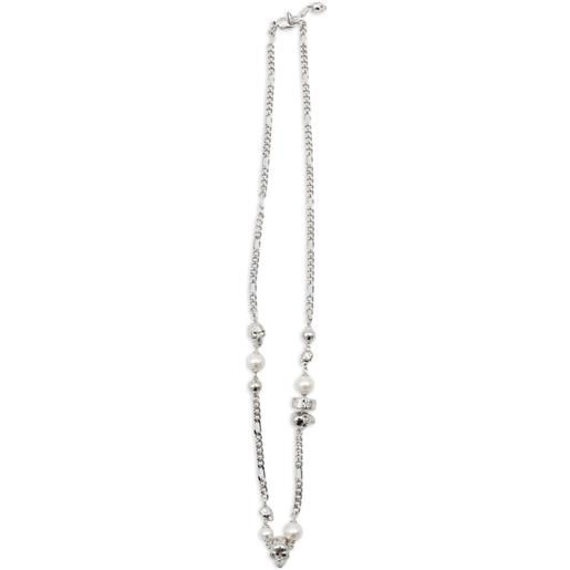 Alexander McQueen collana con ciondolo a teschio - argento