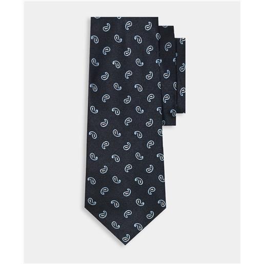 Brooks Brothers paisley silk tie navy