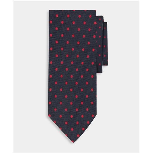 Brooks Brothers polka dot silk tie blue