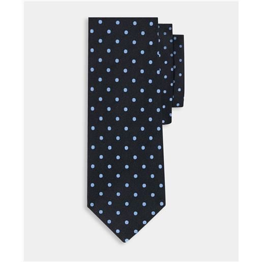Brooks Brothers polka dot silk tie dark blue