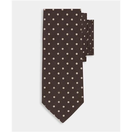 Brooks Brothers polka dot silk tie brown