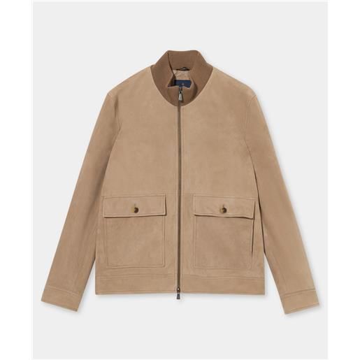 Brooks Brothers bomber in camoscio beige