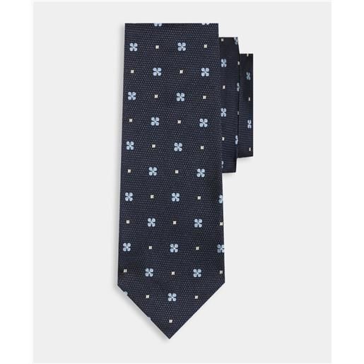 Brooks Brothers micro effect silk tie blue
