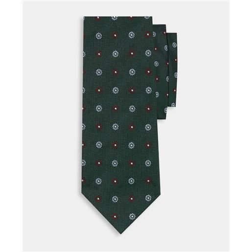 Brooks Brothers micro flower silk tie green