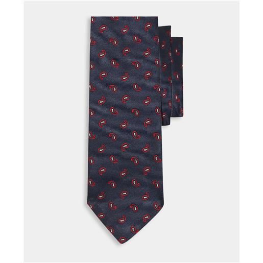Brooks Brothers paisley silk tie blue