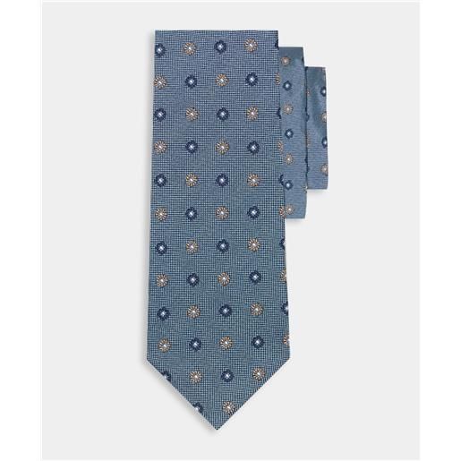 Brooks Brothers micro flower silk tie sky