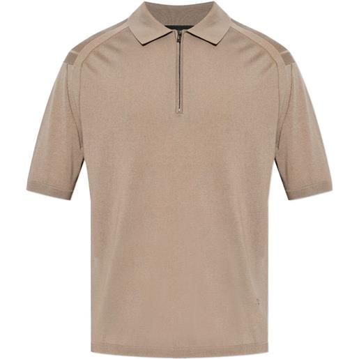 Emporio Armani polo con mezza zip - toni neutri