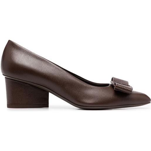 Ferragamo pumps con fiocco 60mm - marrone