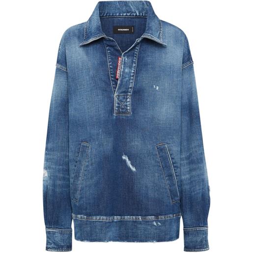 DSQUARED2 felpa con effetto vissuto - blu