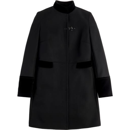 Fay cappotto sartoriale con finiture in velluto - nero
