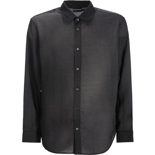 Emporio Armani camicia con stampa geometrica - nero