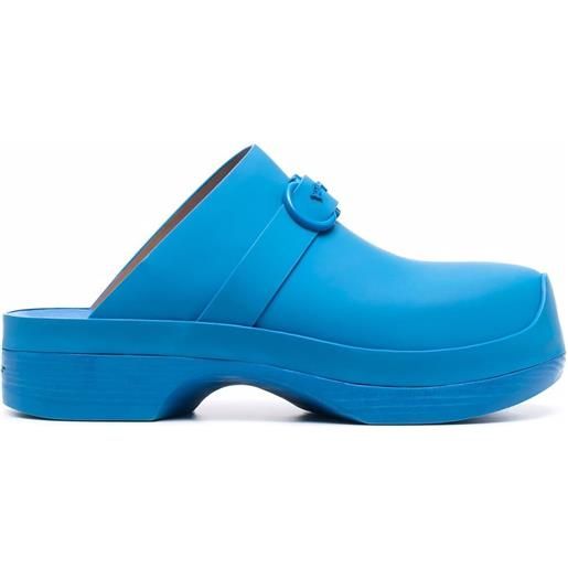 Ferragamo clogs gancini con logo - blu