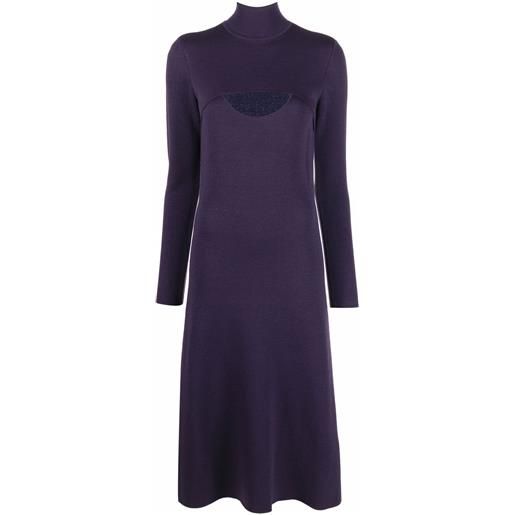 Ferragamo abito midi lamé - viola