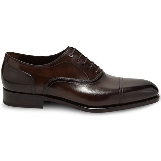 Ferragamo oxford gancini in pelle - marrone