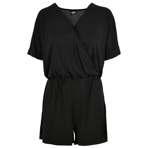 Urban Classics ladies short modal jumpsuit t-shirt, nero, xs donna