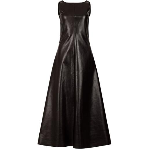 ENTIRE STUDIOS abito midi smanicato in pelle - marrone